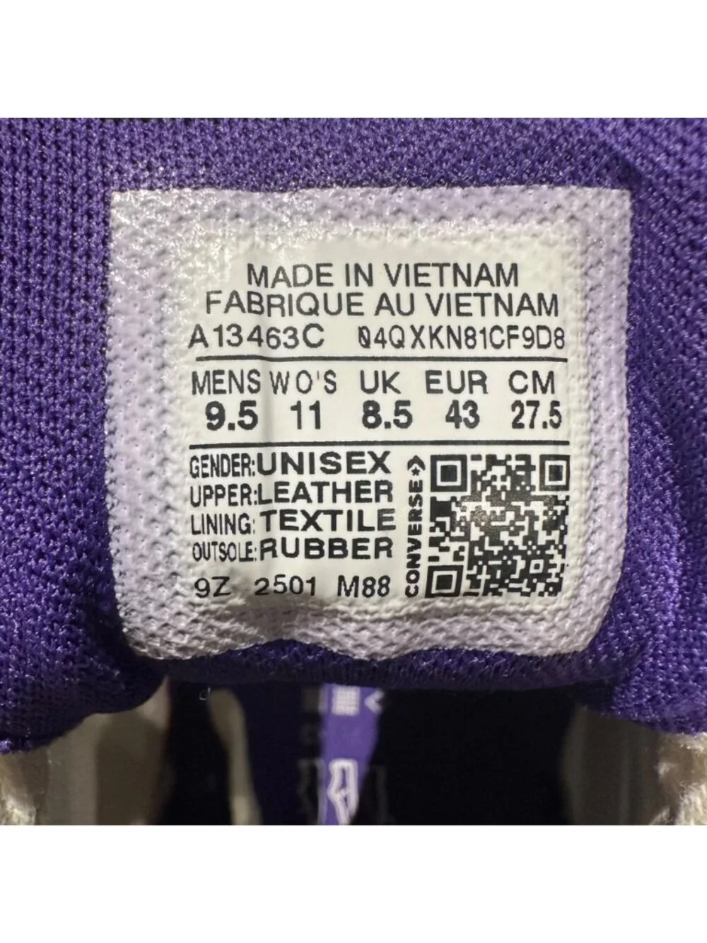Converse Wave Trainer OX Vintage Low 9.5 Mens shoes Sneaker White Purple A13463C